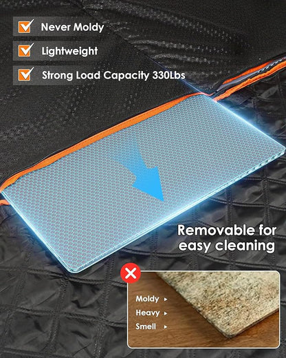 Back Seat Extender for Dogs- Dog Car Seat Cover for Back Seat Bed for Car Travel Bed with Mesh Window and Storage Pocket 330LB Waterproof