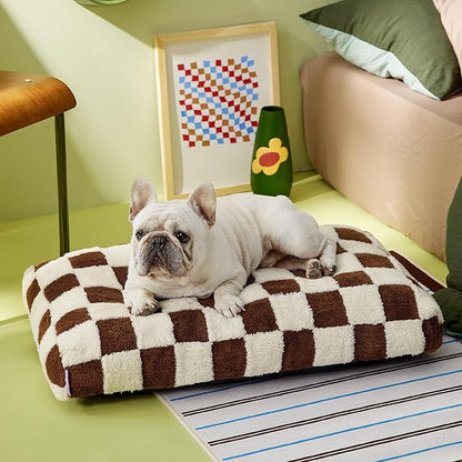 Lesure Dog Bed Medium Size Dog-Thick Shredded Chopped Foam Pet Bed Bottom(30'x20', Brown)