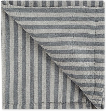 Bone Dry Pet Grooming Towel Collection Absorbent Microfiber X-Large, 41x23.5", Striped Gray