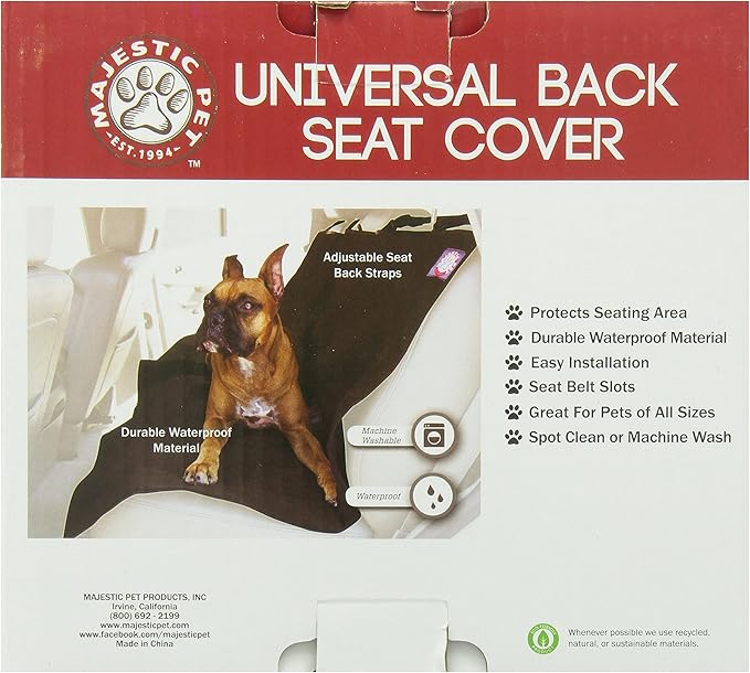 Black Universal Waterproof Back Seat Cover By Majestic