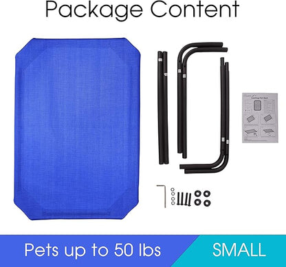 PHYEX Heavy Duty Steel-Framed Portable Elevated Pet Bed 33" L 19" W 7.5" H(S,