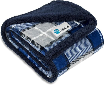 PetAmi Waterproof Dog Blanket for Small Medium Dog 29x40 Plaid