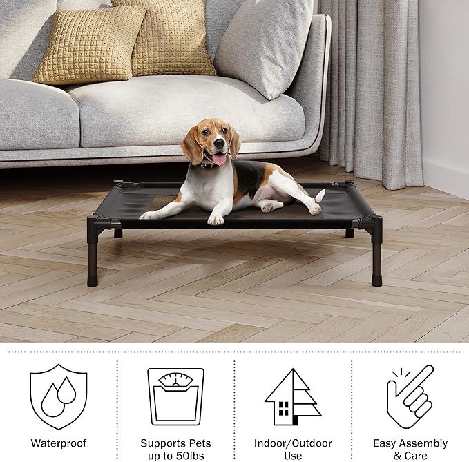 Elevated Dog Bed 30x24-Inch Portable 50lbs by