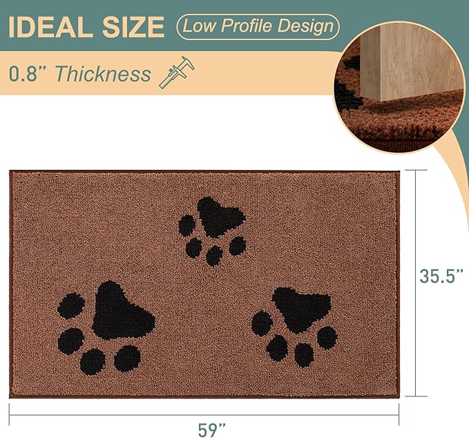 Mibao Door Mat Indoor 59 "x 35.5", Brown