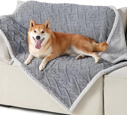 Bedsure Waterproof Dog Blankets for Large Dogs 40"x50", Grey