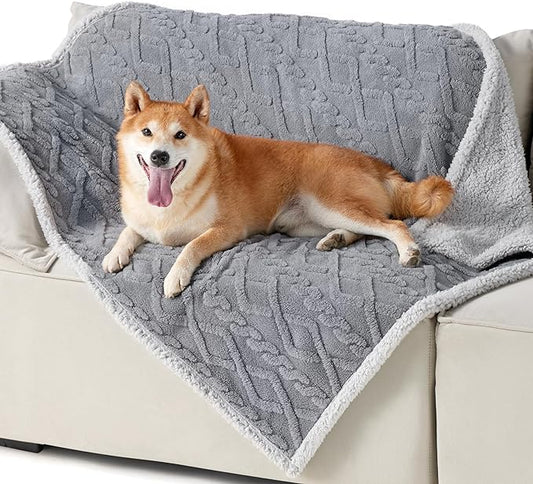 Bedsure Waterproof Dog Blankets for Large Dogs 40"x50", Grey