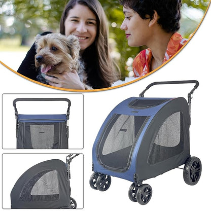 Foldable Pet Jogger Stroller for Large Dogs up to 110 lbs