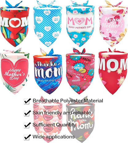 10PCS Mother’s Day Dog Bandanas for XXS XS Small Girl Boy Puppy Doggie“Best Mom” “Super Mom” “ I Love Mom” “ Happy Mother’s Day” Pink Blue Yellow Tie Dye Floral Grooming Accessories