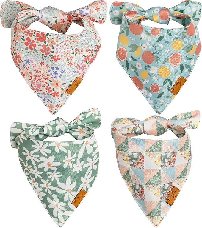 Remy+Roo Spring Dog Bandanas 4 Pack