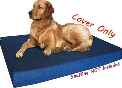 Dogbed4less 41X27X4 Inches Large Durable Blue Color Denim Jean Cotton Dog Pet Bed External zipper Cover