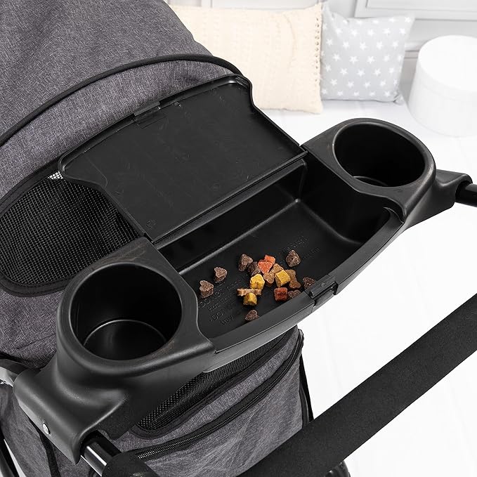 Pet Stroller: Grey & Black 55 lb 4 Swivel