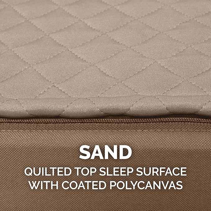 Furhaven Replacement Dog Bed Cover Water-Resistant Indoor/Outdoor Quilt Top Convertible Mattress, Washable - Sand, Jumbo (X-Large)