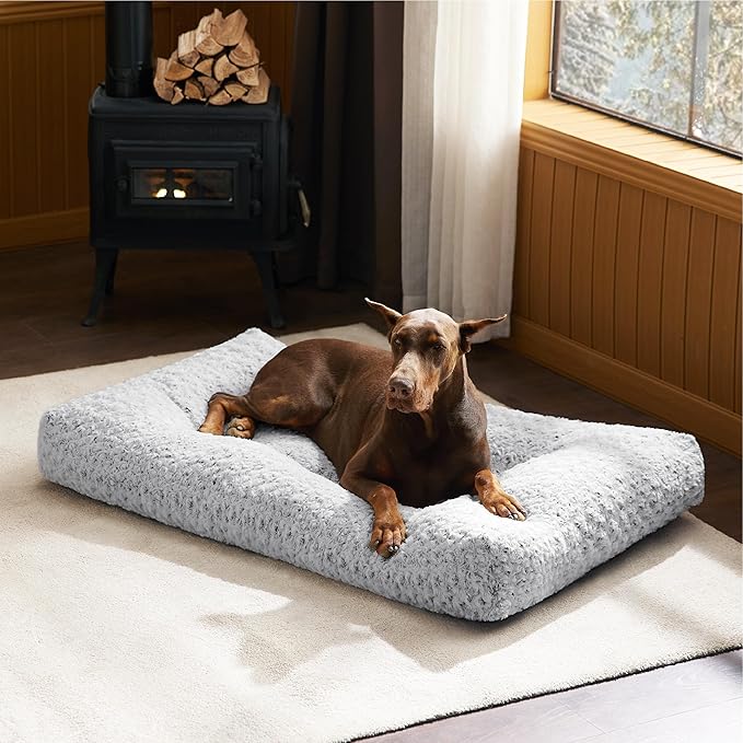 Bedsure Big Dog Bed for Crate 48" x 29", Grey