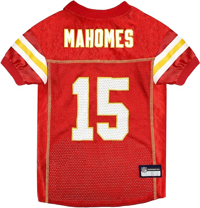 NFLPA Patrick MAHOMES PET Jersey, NFL Dog Shirt, Size X-Small, Kansas City Chiefs Mesh Jersey for Dogs