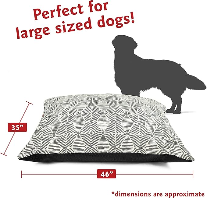 Majestic Pet Rectangle Large Dog Bed Washable – Non Slip Comfy Pet Bed – Dog Crate Bed Super Value Pillow Dog Bed – Dog Kennel Bed for Sleeping 46 x 35 Inch