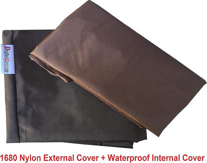 Do It Yourself DIY Pet Bed Pillow Duvet 1680 Nylon Durable Cover and Waterproof Internal case for Dog/Cat at Medium 36"X29" Seal Brown Color - Covers only