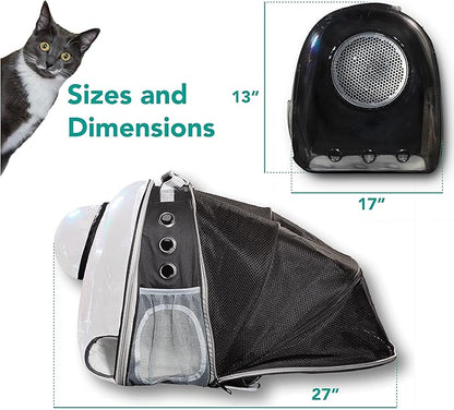 LaLuz2021 Cat Backpack Bubble Dog Carrier Pet Bag - Expandable Tent Double Bubble Capsule Backpacks - Plush Mat and Built-in Leash Clip Cat Carrier Dog Backpack Carrier