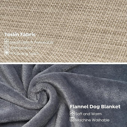 Veehoo Medium Elevated Dog Bed with Flannel Dog Blanket CWC2201B