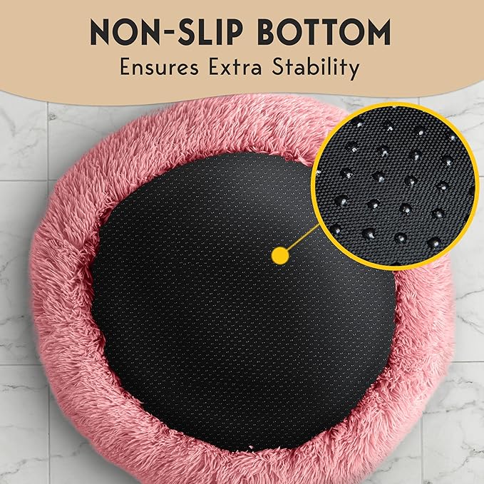 PetJett Calming Dog Bed for Medium Dogs 30'' Donut 45 lbs,