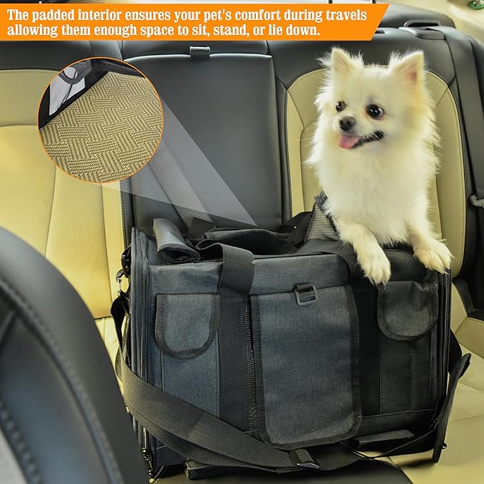 Rolling Airline Approved Premium Dog and Cat Carrier - 16.5" x 13" x 11.5" - Pet Travel Carrier for Small Dogs and Cats Under 16 LBS - Telescopic Handle and 360° Wheels - TSA Approved Cat Carrier