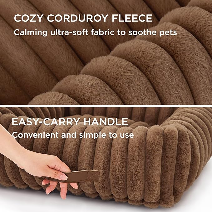 Bedsure Cute Dog Bed for Large Dogs 36x27x8inches, Copper