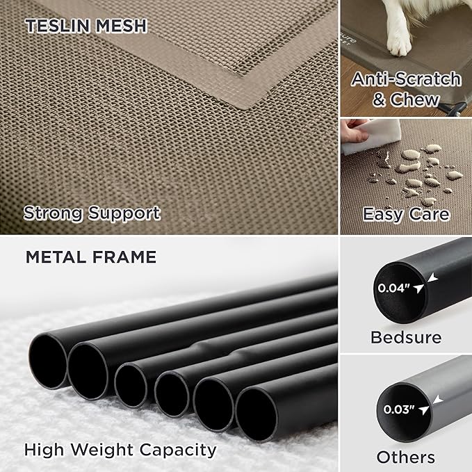 Bedsure Large Elevated Cooling Outdoor Dog Bed 49 inches