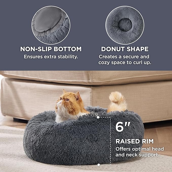 Bedsure Calming Cat Beds for Indoor Cats 20 inches, 15 lbs