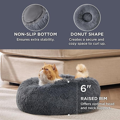 Bedsure Calming Cat Beds for Indoor Cats 20 inches, 15 lbs