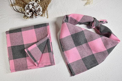 Bubblepup Plaid Dog Bandana 1PC Square