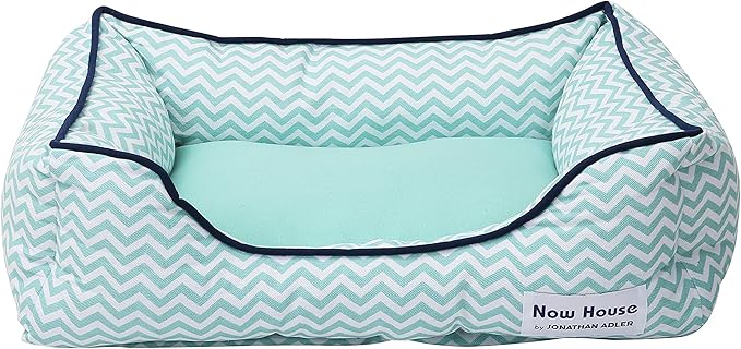 Now House for Pets by Jonathan Adler Teal Chevron Cuddler Dog Bed (FF16055)