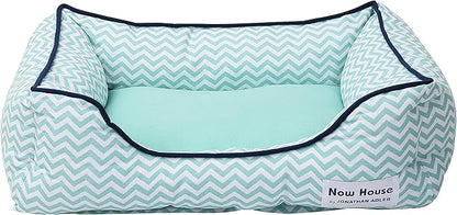 Now House for Pets by Jonathan Adler Teal Chevron Cuddler Dog Bed (FF16055)