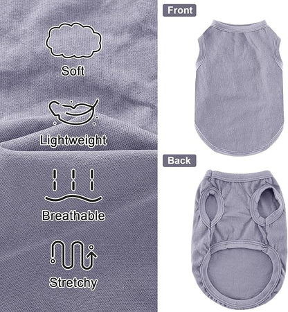 Dog Shirt Vest Clothes for Small Dogs Boy Girl Summer Solid Stretchy Puppy T-Shirts Soft Cool Breathable Lightweight Dog Sweatshirt Pet Cat Outfit