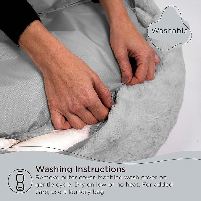 Best Friends by Sheri The Original Calming Donut Cat and Dog Bed in Lux Fur Gray 36"