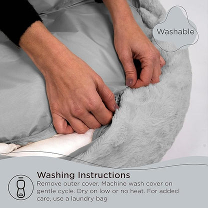 Best Friends by Sheri The Original Calming Donut Cat and Dog Bed in Lux Fur Gray 36"