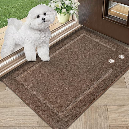 BEQHAUSE Dog Door Mat for Muddy Paws Absorbent Dirt Trapper Entryway Rug Non-Slip Washable Dog Welcome Mat Soft Mud Mat for Dogs Entry Indoor Door Mat for Inside Floor 20"x32"
