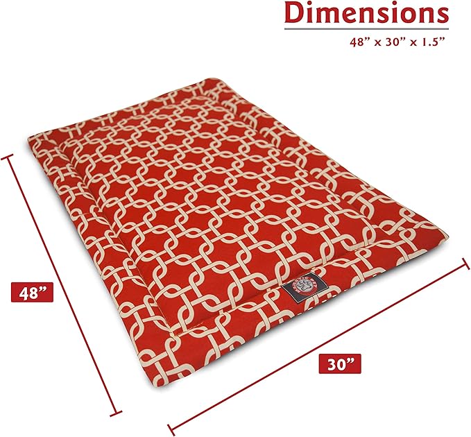 48" Links Red Crate Dog Bed Mat By Majestic Pet Products