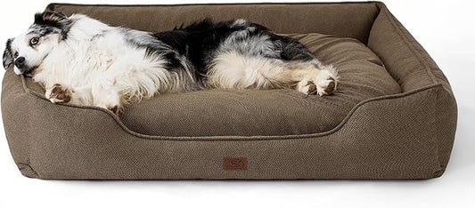 Bedsure Washable Dog Bed for Extra Large Dogs 42x30x10inches, Brown