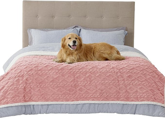 Bedsure Waterproof Dog Blankets for Large Dogs 60x80, Pink