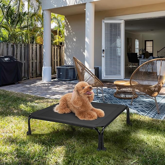 Veehoo Elevated Dog Bed 29" x 18", Black