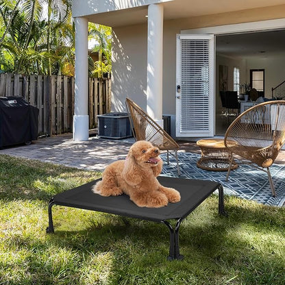 Veehoo Elevated Dog Bed 29" x 18", Black