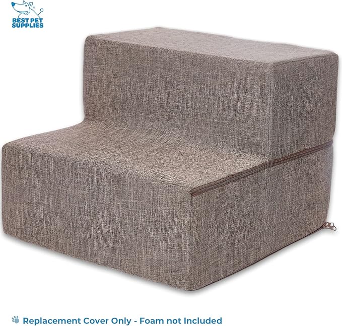 Best Pet Supplies Dog Foam Stairs Cover 2-Step, Brown