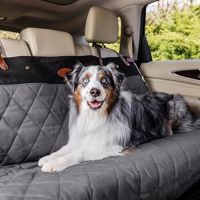 PetSafe Happy Ride Quilted Dog Car Seat Cover – Waterproof & Durable – Machine Washable – Fits Most Cars