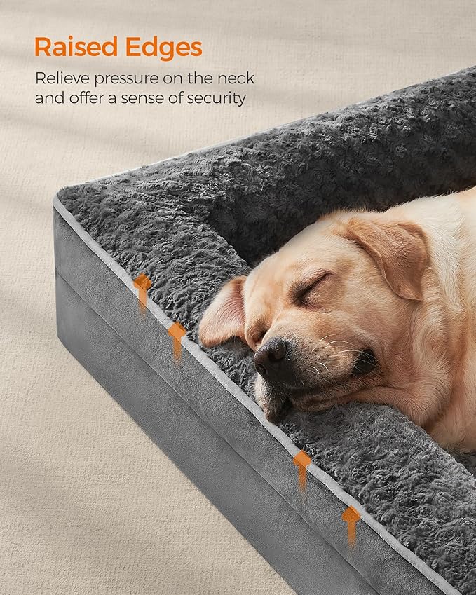 Feandrea Orthopaedic Dog Bed for Large Dogs 42 x 32 x 7 Inches, UPGW253G02