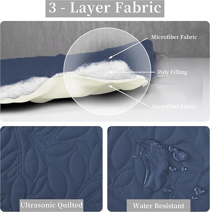 Easy-Going Waterproof Dog Bed Cover Reversible Leak Proof Pet Blanket Replacement Mat for Furniture Washable Couch Cover Sofa Cover for Dogs Cat(82x102 Inch, Navy/Ivory)