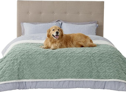 Bedsure Waterproof Dog Blankets for Large Dogs 60x80, Green