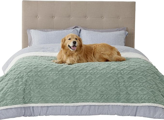 Bedsure Waterproof Dog Blankets for Large Dogs 60x80, Green