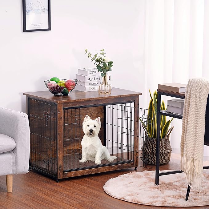 DWANTON Dog Crate Furniture with Cushion 27.2" L,