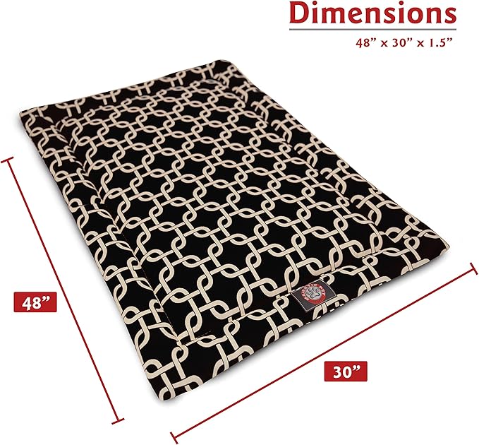 48" Links Black Crate Dog Bed Mat By Majestic Pet Products