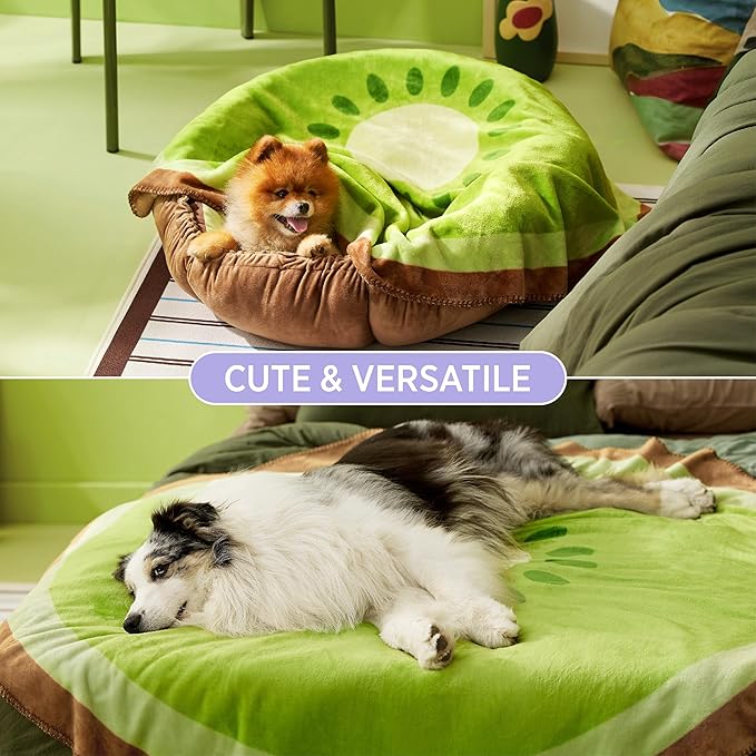 Lesure Dog Blankets for Medium Dogs 350GSM Flannel 40"x40", Green