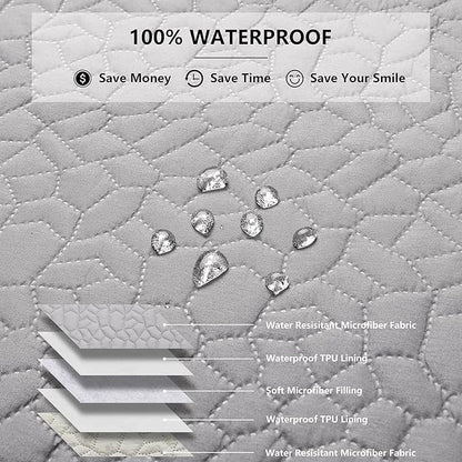 Waterproof Dog Blanket, Washable Anti-Slip Pet Couch Covers for Sofa,Pet Hair Resistant Blankets Bed Chair Furniture Couch Protector for Dogs-68x82,Lightgrey